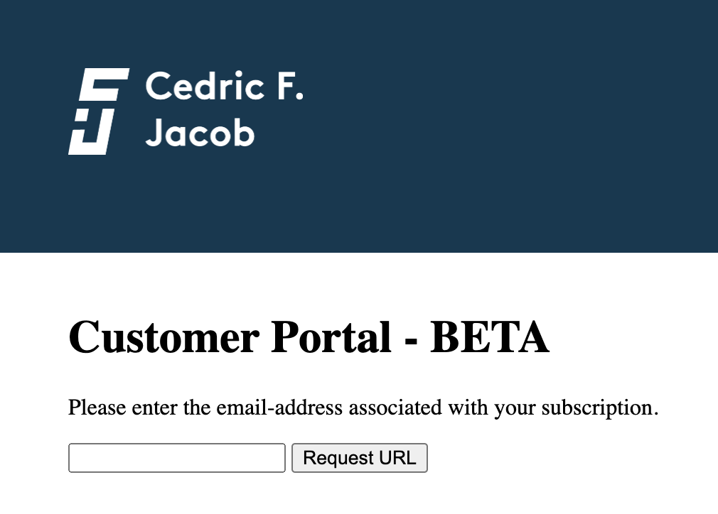 Customer portal sign-in asking for your invoice email address